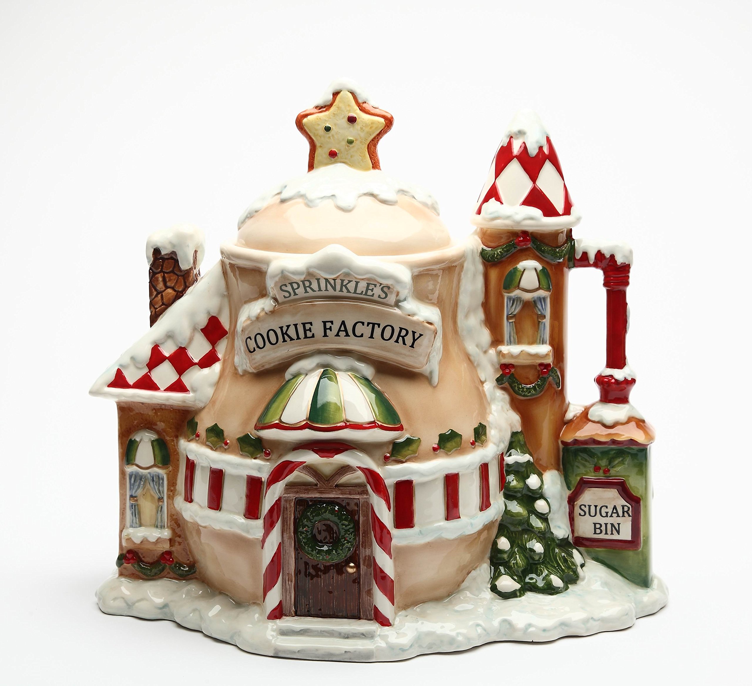 Laurie Furnell Santa's Village Collection Fine Ceramic Cookie Jar - 12-7/8
