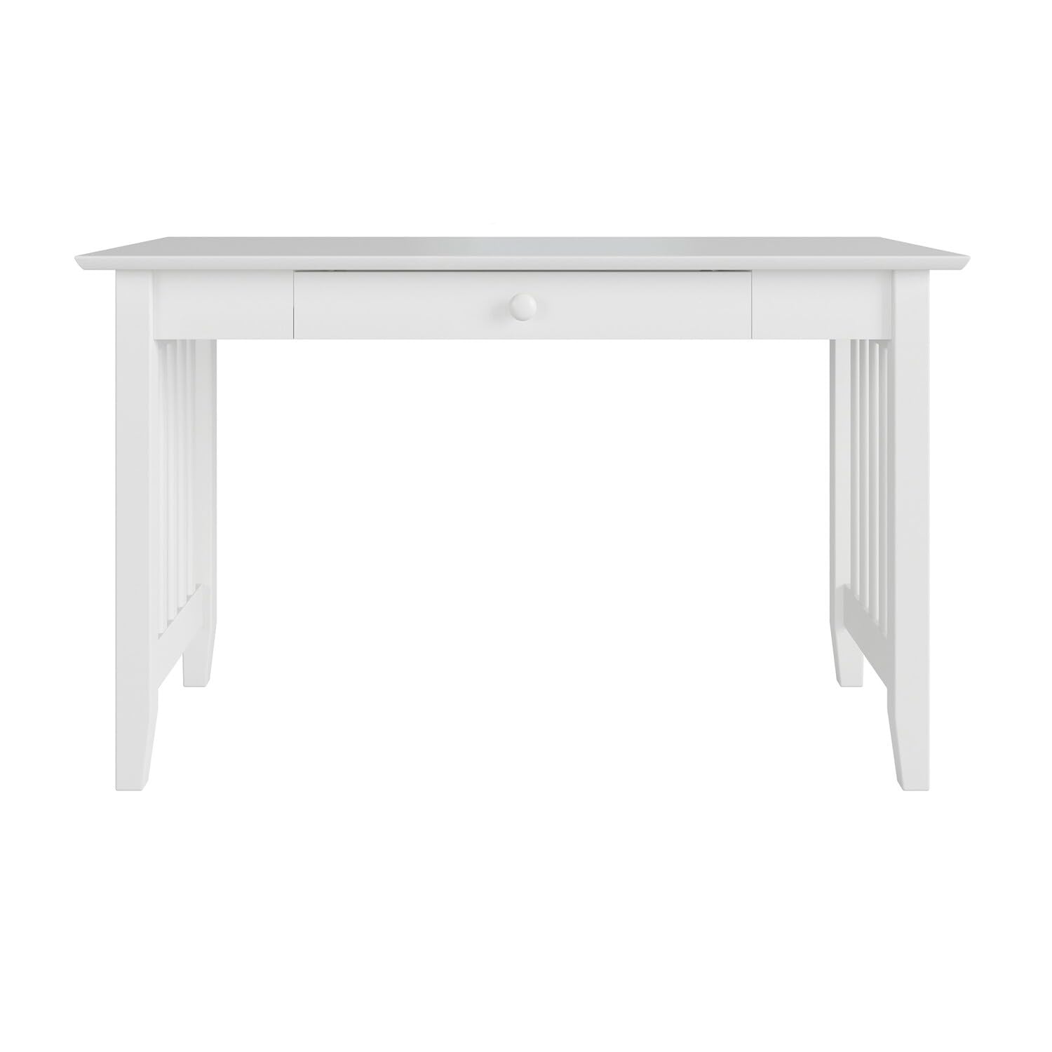 AFI Mission Style White Wooden Desk with Drawers & Built-in USB Charger - Perfect for Home Office, Study Room & Small Spaces