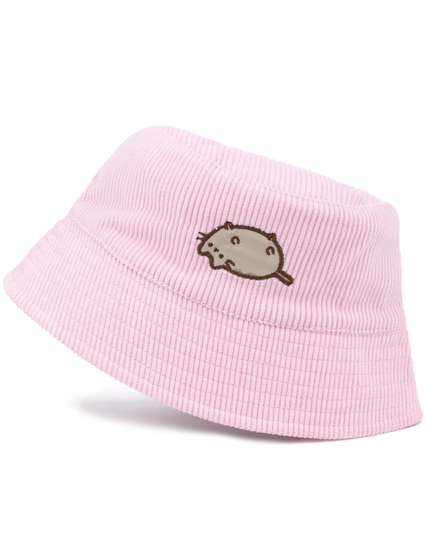 Pusheen Women's Bucket Hat - Pink Cotton Sun Hat for Adults | Embroidered Cat Beach Cap | Cartoon Summer Headwear | Perfect for Beach Vacations, Outdoor Activities & Casual Daywear | Cute Gift for Women