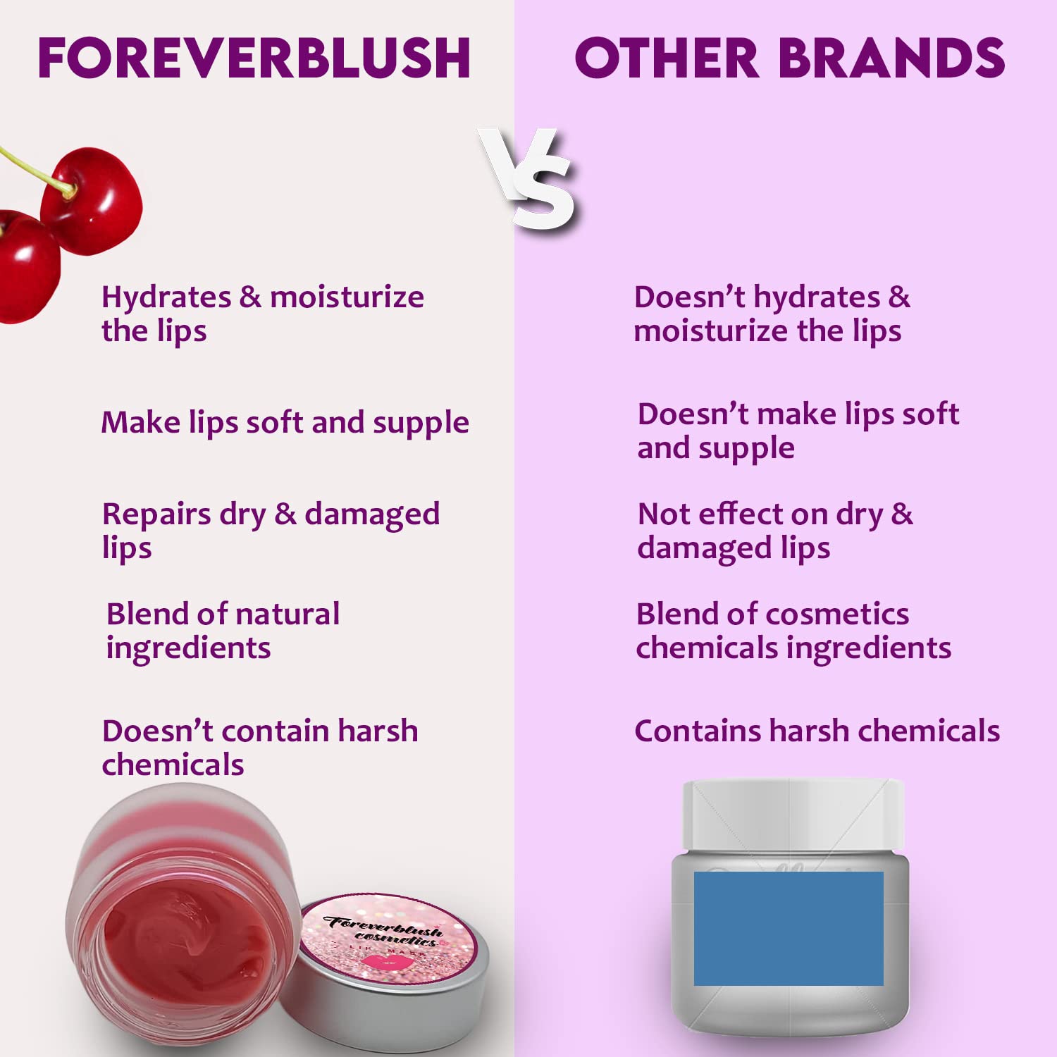 Foreverblush Tinted Lip Balm for Women - Natural Moisturizing & Hydrating Lip Sleeping Mask - Sulfate-Free Overnight Care - 12.5g - Perfect for Dry Lips, Nighttime Lip Treatment & Daily Nourishment