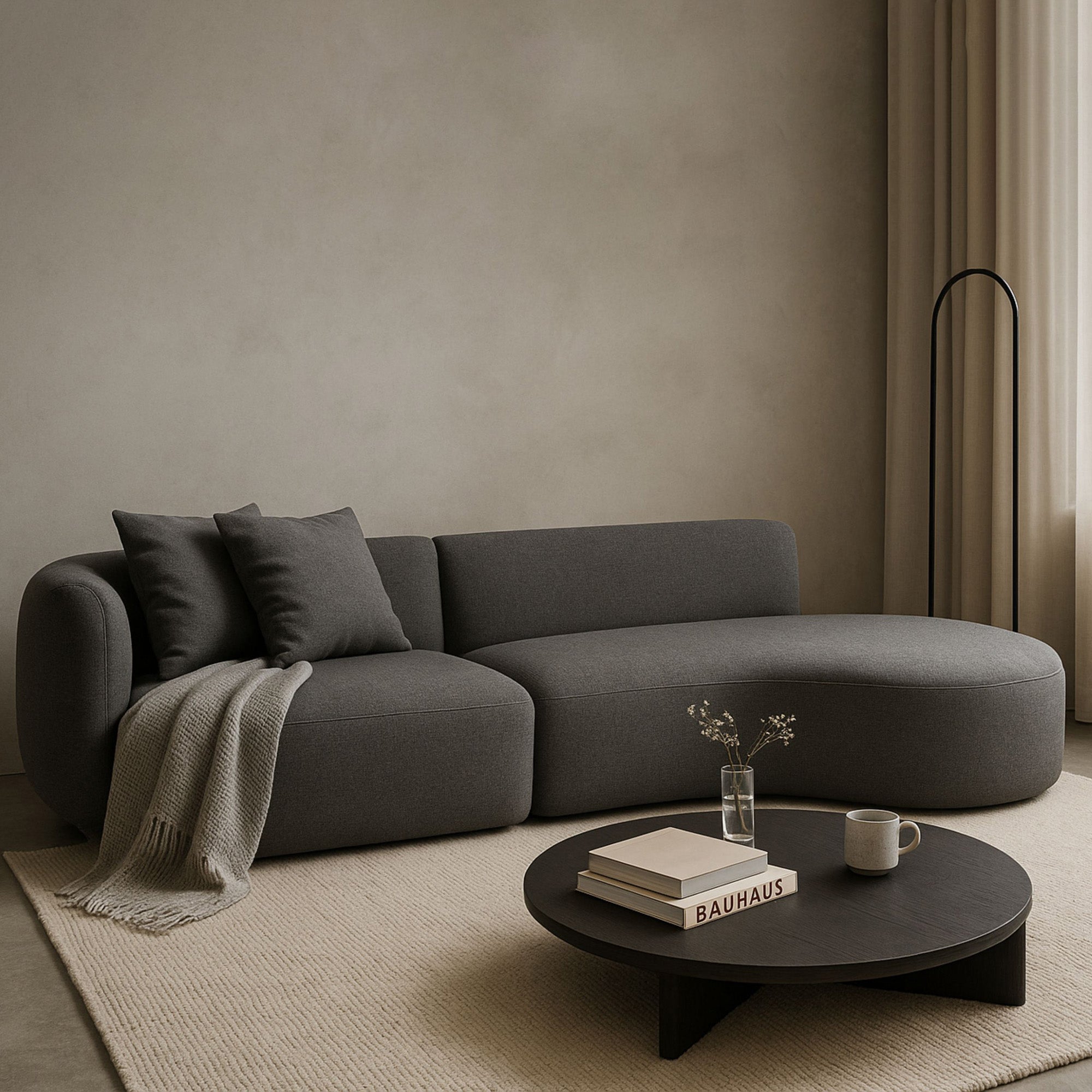 Pebble 3-Seater Chaise Sectional Sofa with EcoClean Fabric | Modern L-Shaped Couch for Living Room, Lounge & Family Room | Stain-Resistant & Pet-Friendly Sofa Set