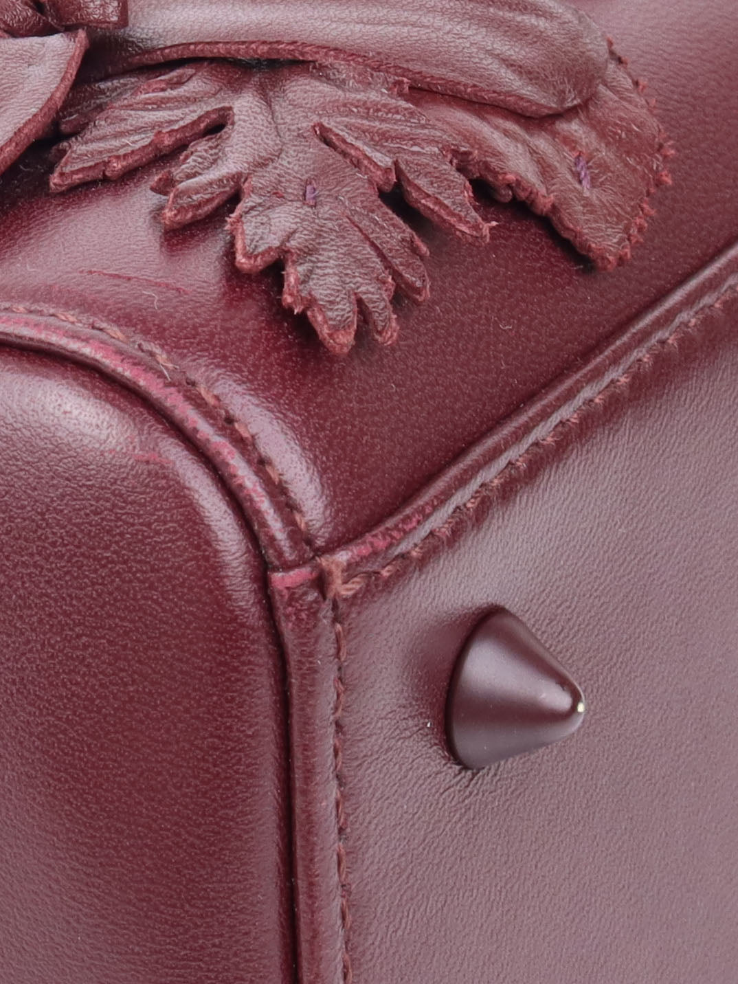 Dior Medium Lady Dior Handbag in Burgundy with Floral Applique - Perfect for Evening Events, Weddings & Luxury Fashion Accessories