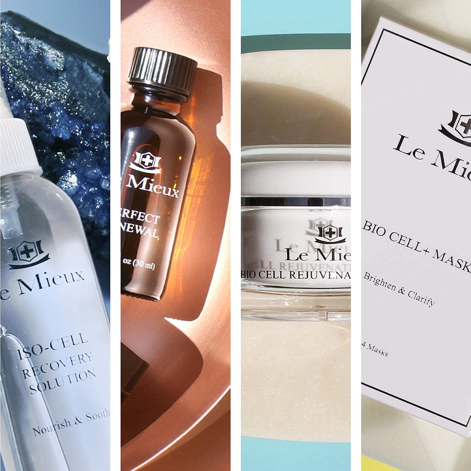 Le Mieux Luxury Skincare Set - Hyaluronic Acid Serum & Anti-Aging Cream for 24-Hour Hydration - 2-Piece Facial Moisturizing Set for Dry Skin - Perfect for Night Routine & Daily Skincare Regimen