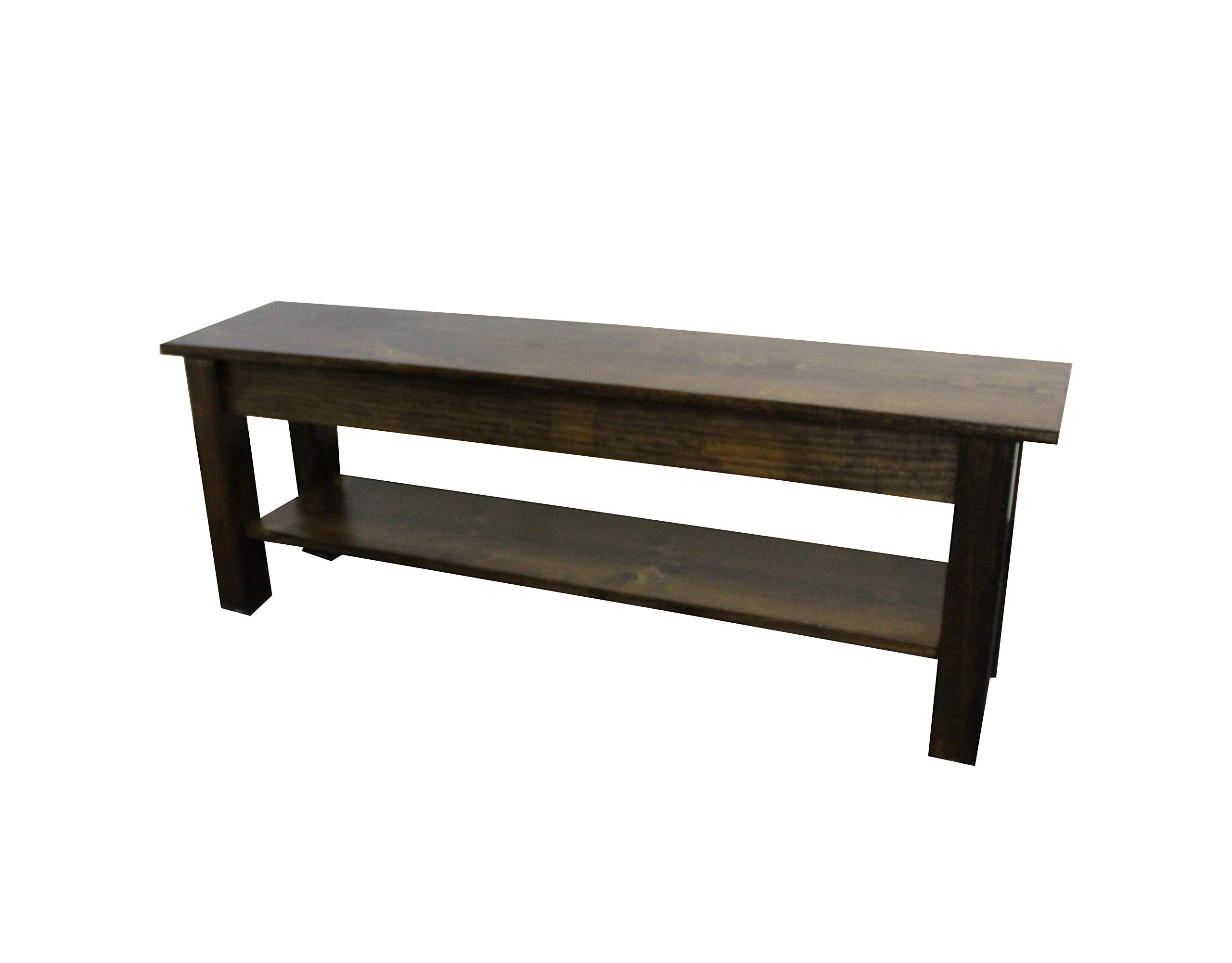 72-Inch Yukon Storage Bench with Shelf - Sturdy Wooden Entryway Bench for Shoes, Coats & Home Organization | Perfect for Hallway, Living Room & Bedroom Storage