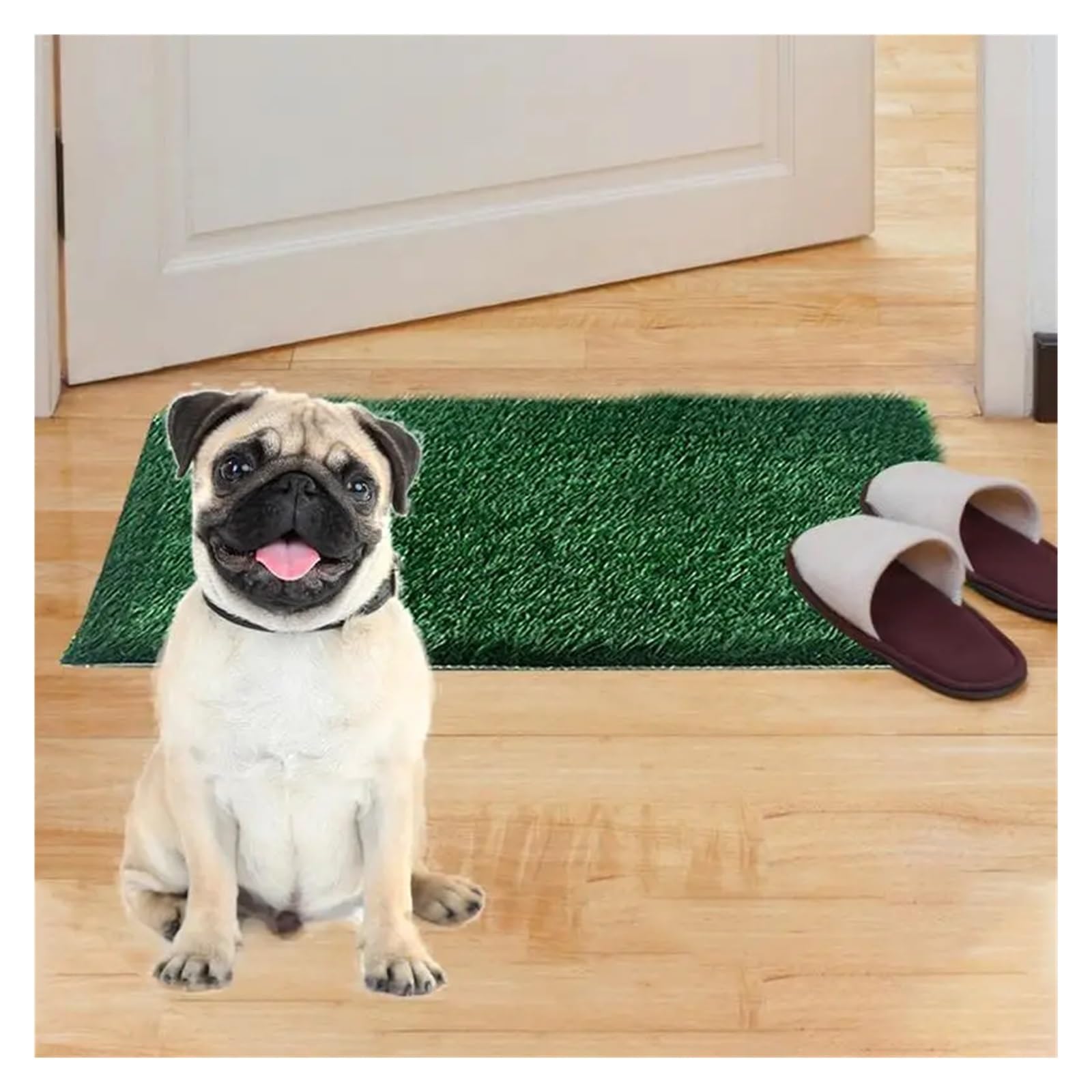 **Indoor Dog Potty Training Pad with Artificial Grass - Puppy Pee Mat & Poop Bag Holder - Pet Supplies for Small & Large Dogs - Perfect for Apartments, Travel & Housebreaking**