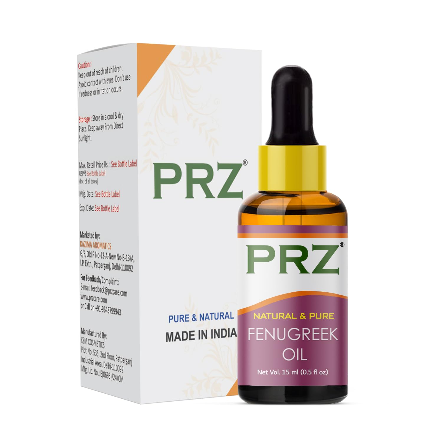 Pure Fenugreek Oil - Cold Pressed for Aromatherapy, Skin & Hair Care - 15ml