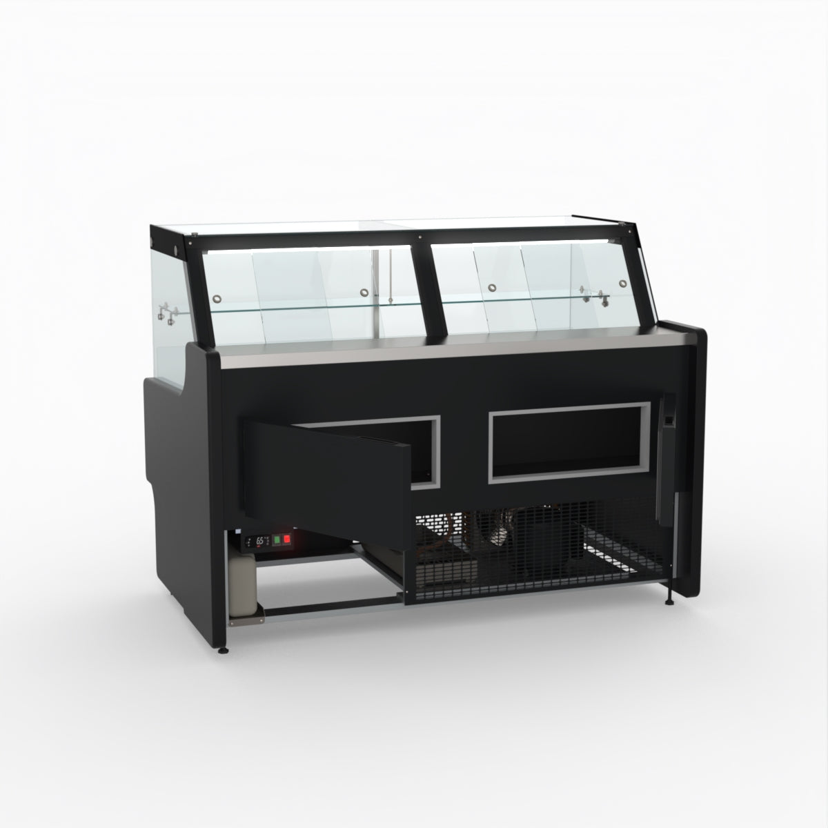 1.5 Meter Deli Showcase Glass Display Case - Commercial Refrigerated Food Display for Bakery, Deli, and Supermarket Use