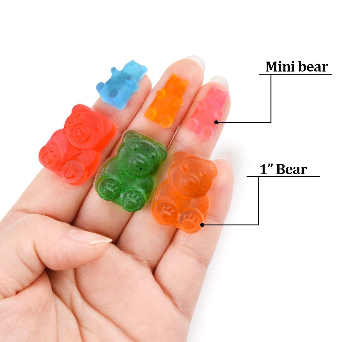CAKETIME 1-Inch Large Silicone Gummy Bear Molds - 4 Pack Food Grade Candy & Chocolate Molds (LFGB & Pinch Test Approved) for DIY Treats, Party Favors & Baking Decorations
