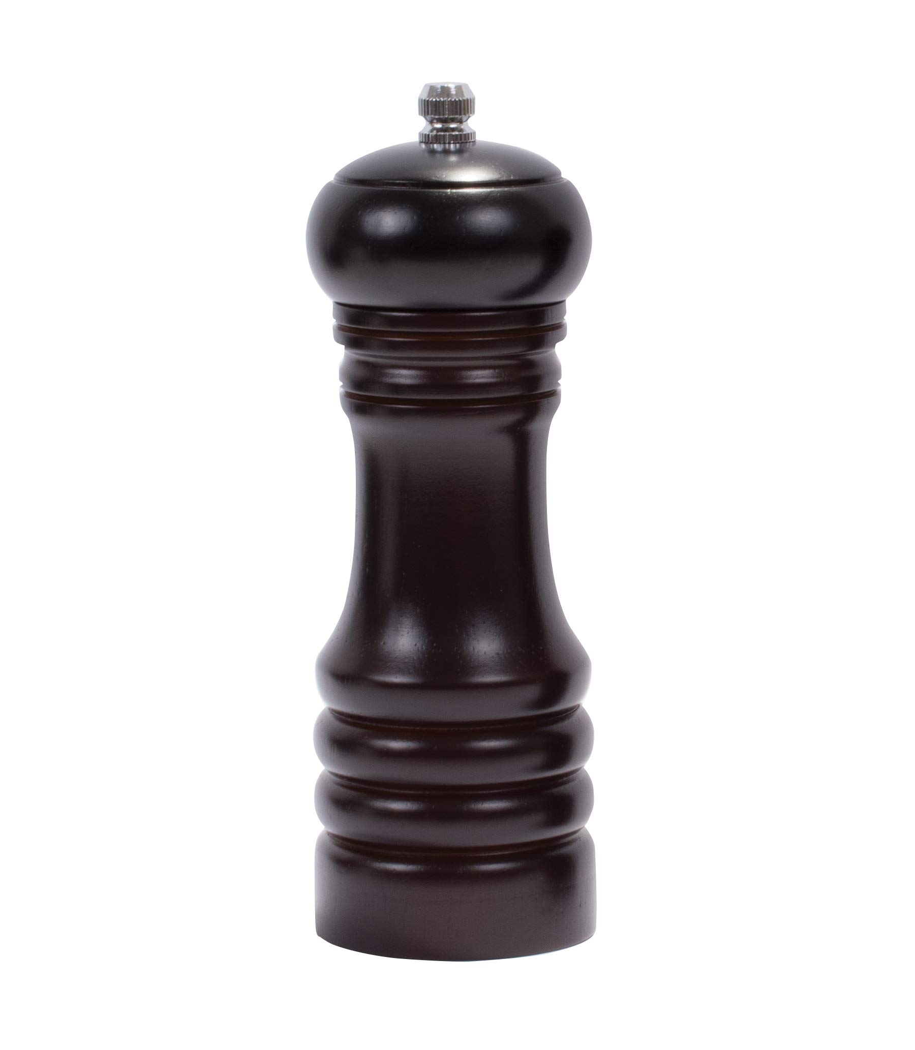 Premium HIC Kitchen Adjustable Pepper Grinder Mill - 6-Inch Rubberwood with Ceramic Grinding Mechanism, Espresso Brown - Perfect for Home Cooking, Restaurants & Gourmet Seasoning