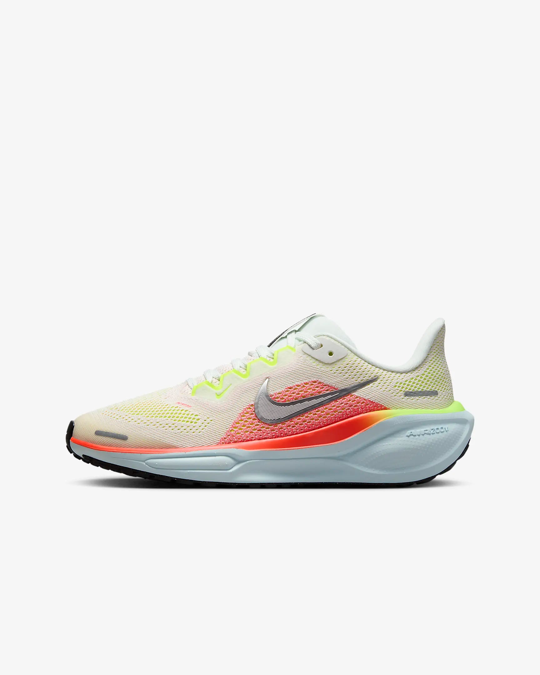 Nike Kids Air Zoom Pegasus 41 Running Shoes - Summit White/Chrome Bright Crimson - Lightweight Cushioned Sneakers for Boys & Girls - Perfect for School, Sports & Daily Activities
