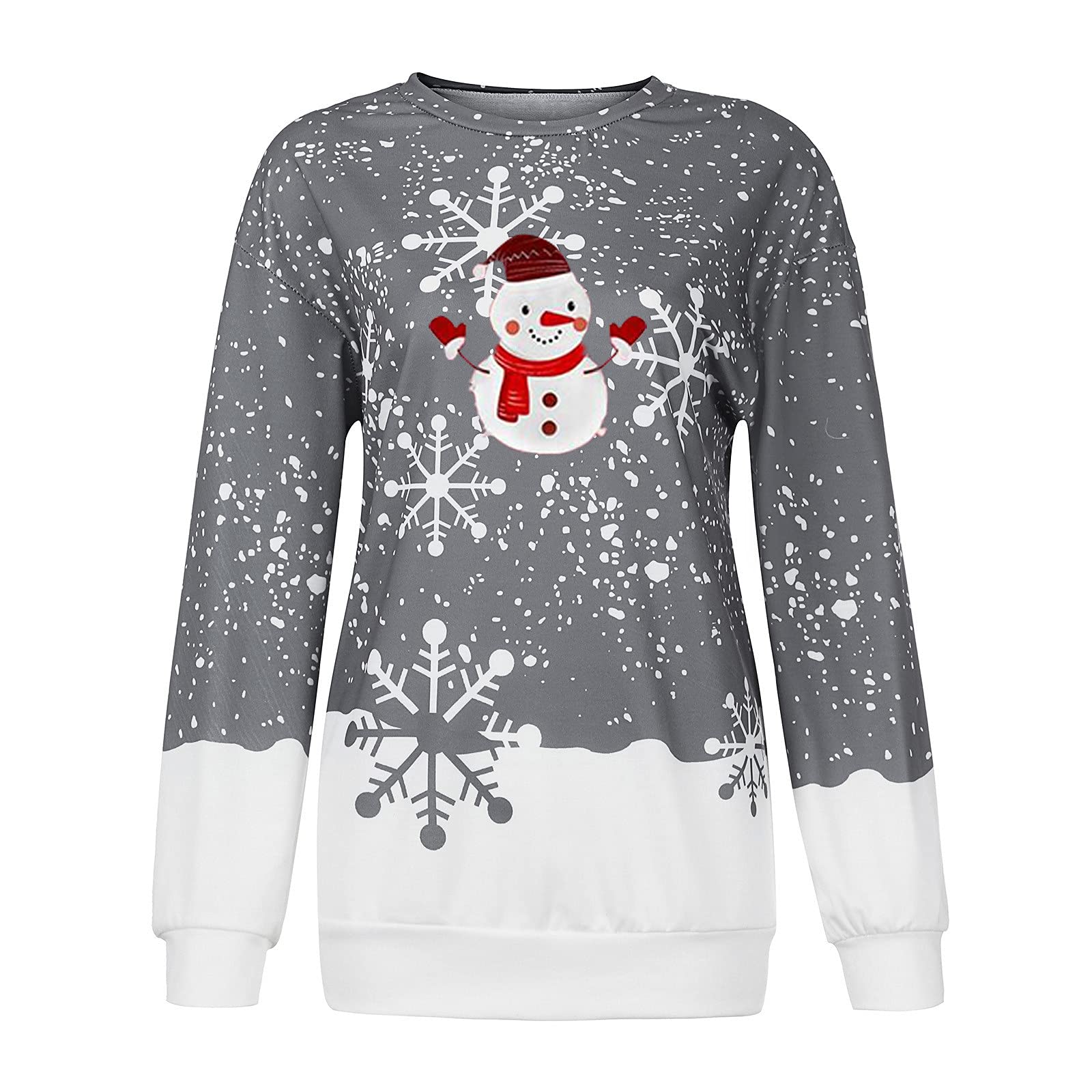 Women's Christmas Sweatshirt - Funny Ugly Xmas Print Holiday Shirts for Women & Teen Girls | Festive Party Outfit, Gift Exchange & Family Gathering Apparel