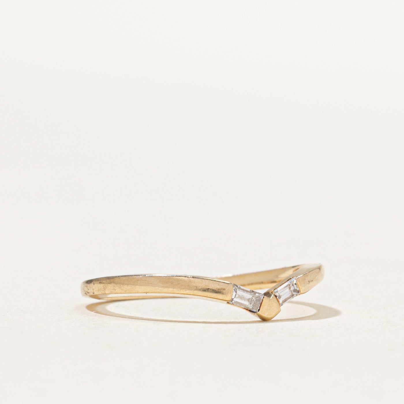 0.10ctw Two Stone Diamond Chevron Ring - Size 6.5 | Elegant Wedding Band, Anniversary Gift & Everyday Jewelry for Women