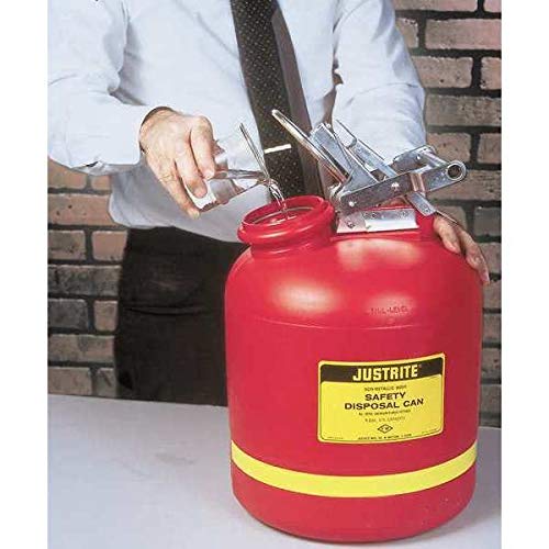 5 Gallon Red Disposable Trash Can - Heavy Duty Polyethylene Waste Bin for Kitchen, Office, Garage & Outdoor Use