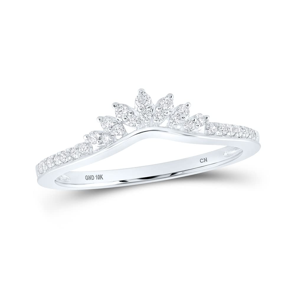 10K White Gold Women's Round Diamond Enhancer Wedding Band - 1/6 Cttw, Perfect for Anniversary Gifts & Bridal Jewelry Sets