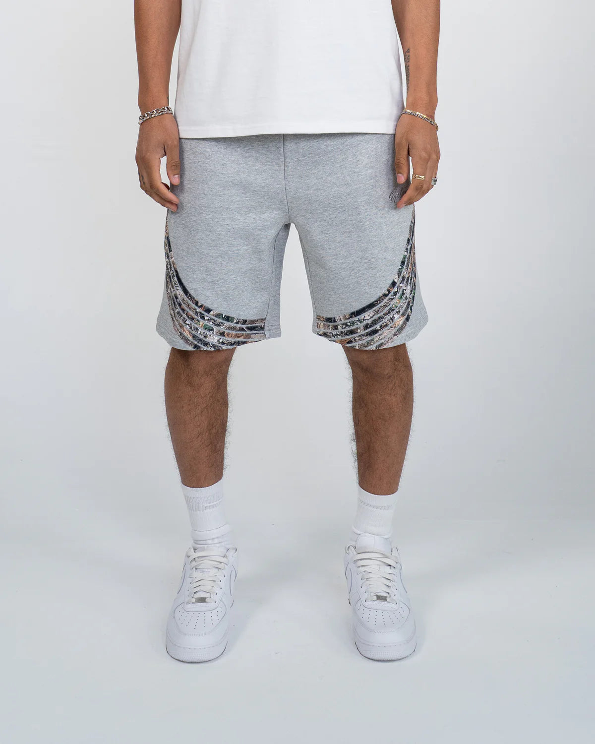 EPTM Camo Highland Shorts for Men - Heather Grey Tactical Outdoor Hiking & Hunting Shorts - Lightweight Quick-Dry Camouflage Shorts for Adventure & Casual Wear