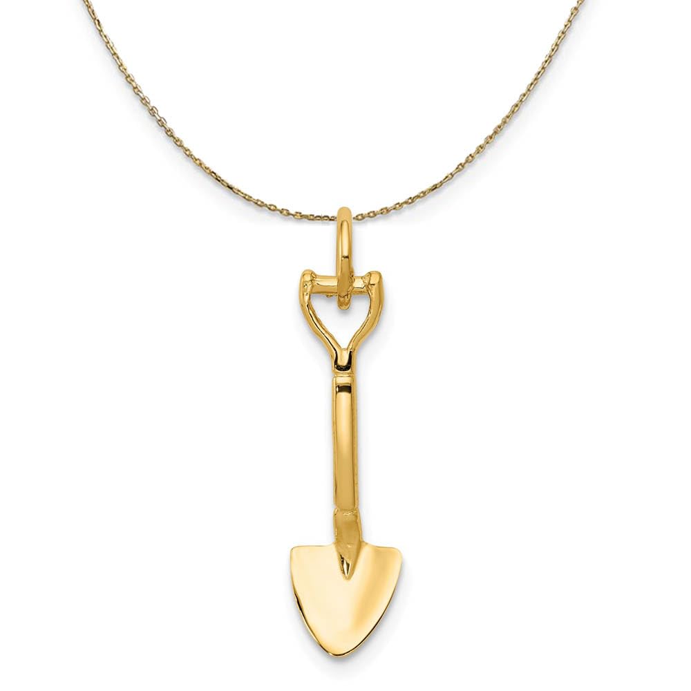 14K Yellow Gold Spade Pendant Necklace for Women - Elegant Minimalist Jewelry Gift for Birthday, Anniversary & Valentine's Day