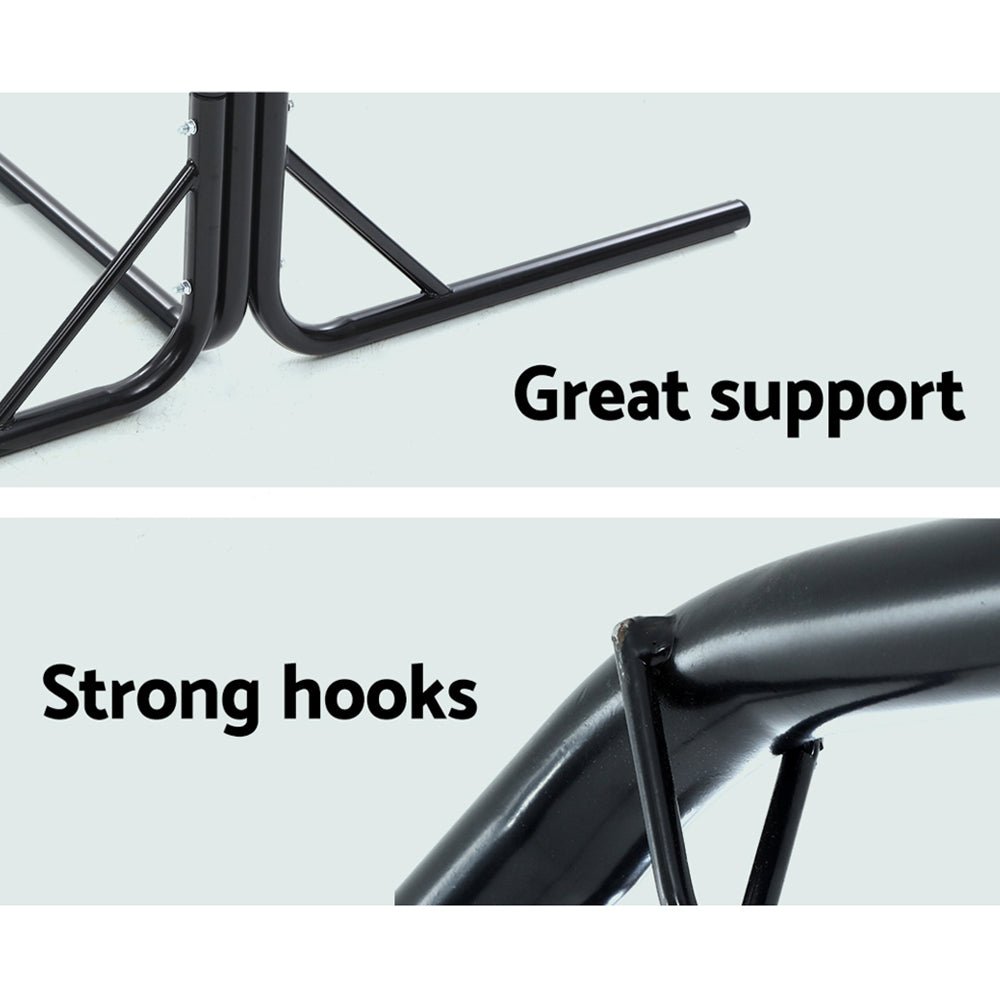 Heavy Duty 2-Person Hammock Chair with Steel Stand - Outdoor Hanging Swing for Patio, Garden, or Backyard - Supports Up to 200KG (440 lbs) - Perfect for Relaxation & Lounging