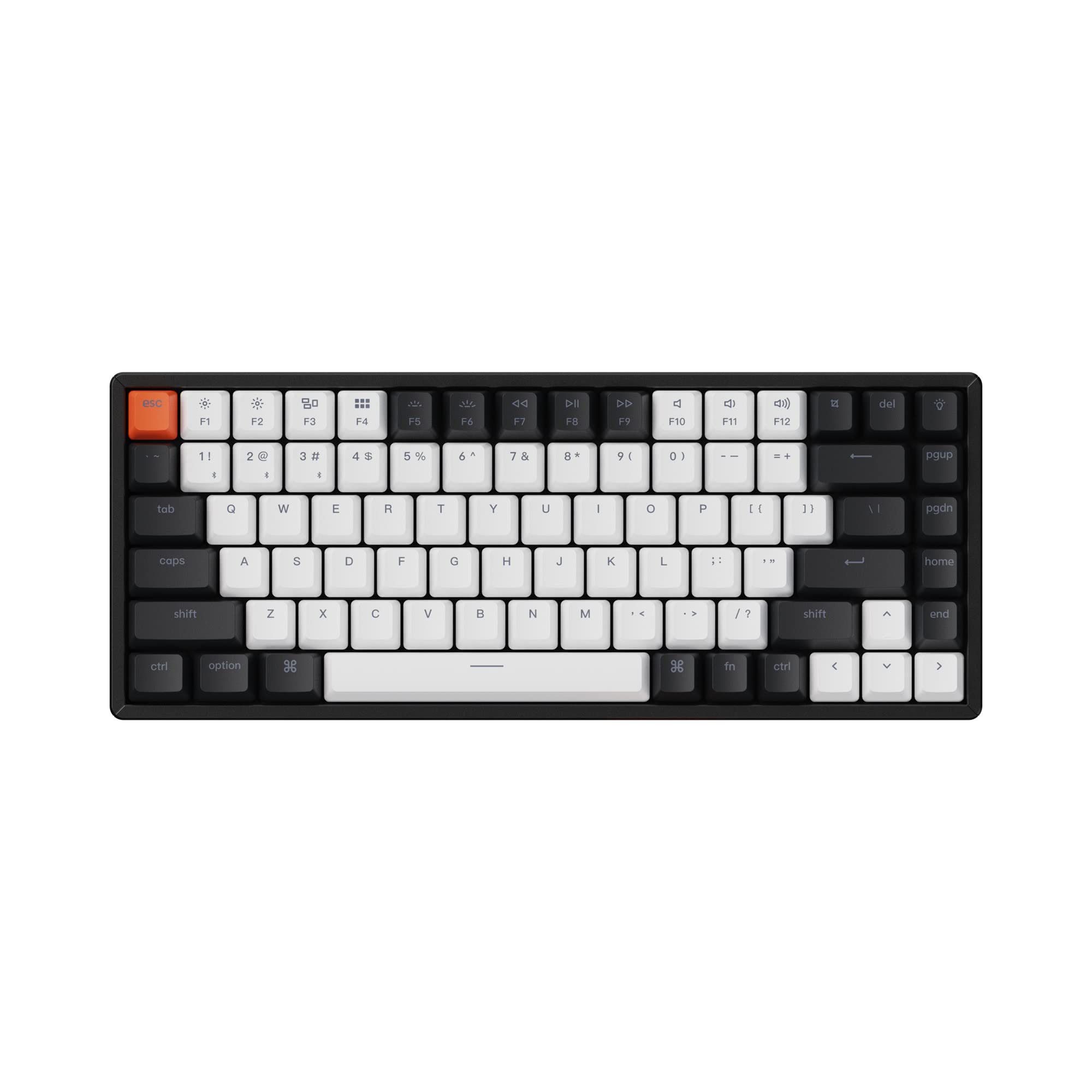 Keychron K2 75% Compact Mechanical Keyboard - 84 Keys Hot-Swappable, Bluetooth/Wired, RGB Backlit with Gateron G Pro Blue Switches & Double-Shot Keycaps | Aluminum Frame for Mac & Windows (V2) | Perfect for Office, Gaming & Programming