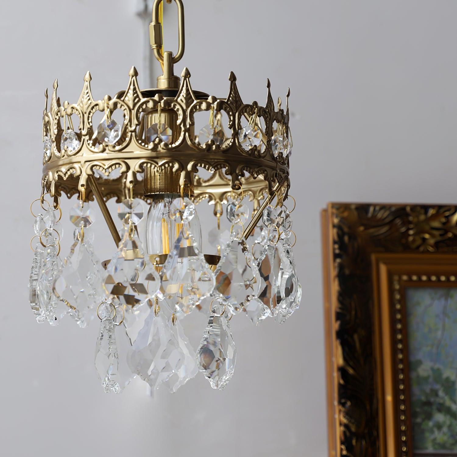 Crystal Crown Sconce Wall Light - Elegant Glass Wall Sconce for Living Room, Bedroom, and Hallway Decor - Perfect for Home Lighting and Interior Design