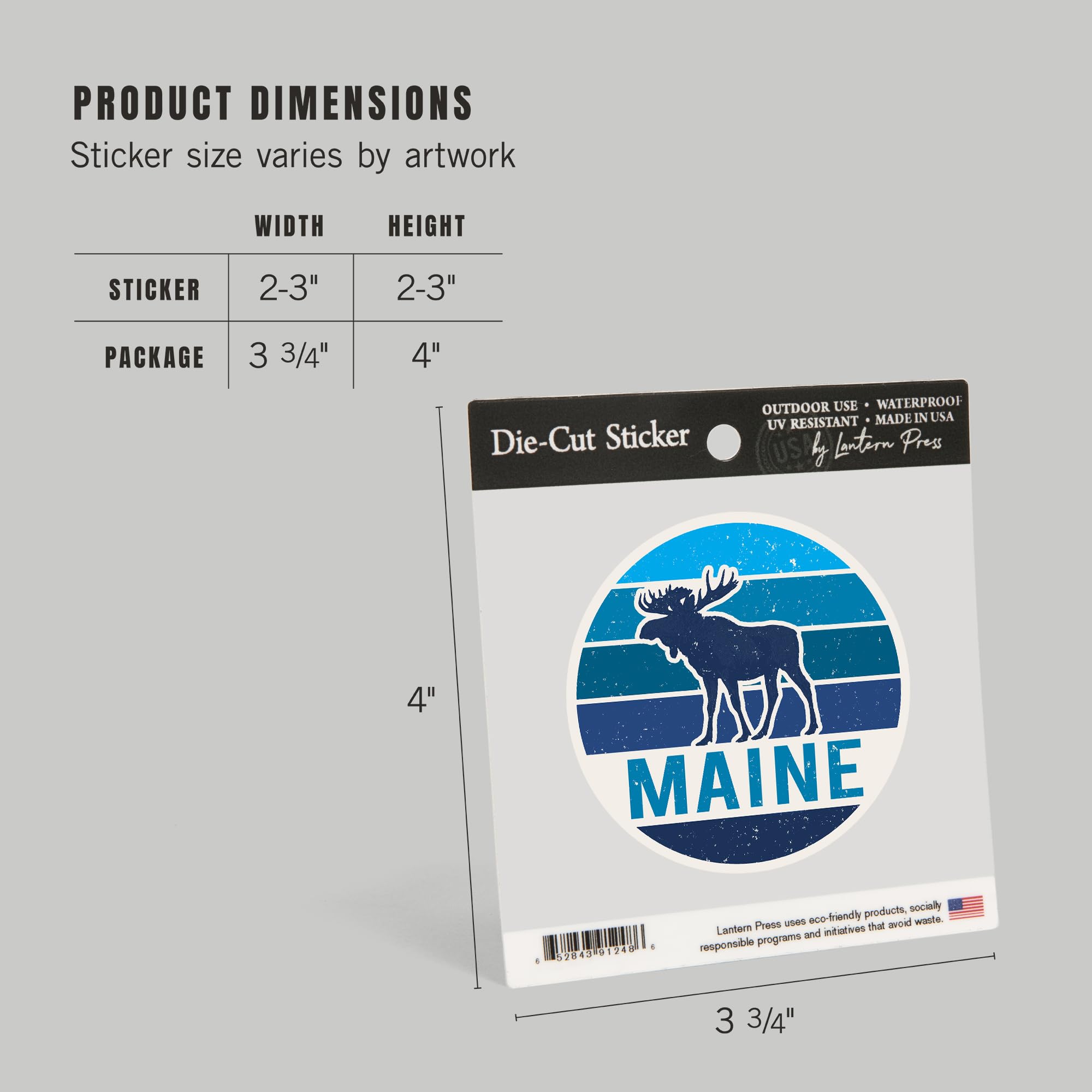 Premium Die Cut Sticker - Maine Moose Vector Design, 1 to 3 Inch Waterproof Vinyl Decal for Cars, Laptops, Water Bottles & Coolers - Perfect for Outdoor Adventures, Travel Gear & Personalizing Your Belongings