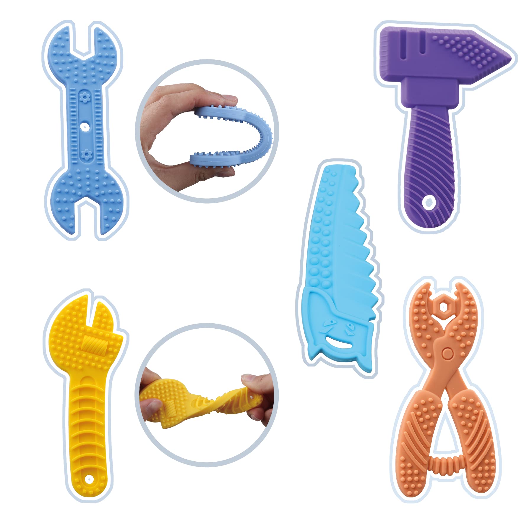5PCS Baby Teething Toys for 0-6 Months - BPA Free Silicone Sensory Teether Set for Soothing Sore Gums | Perfect for Home, Travel & Daycare Use