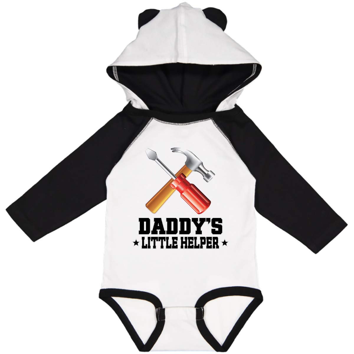 Inktastic Daddy's Little Helper Outfit - Baby Boys' Tools Print Long Sleeve Creeper - Cute Workwear Costume for Photoshoots & Father's Day Gifts