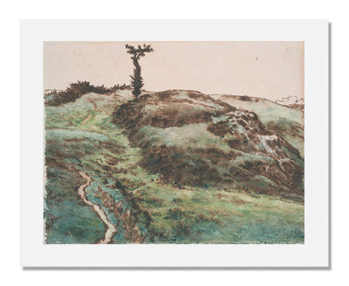 Jean François Millet - Hillside Meadow with a Twisted Tree Painting | Famous French Landscape Art Print | Wall Decor for Living Room, Office & Bedroom