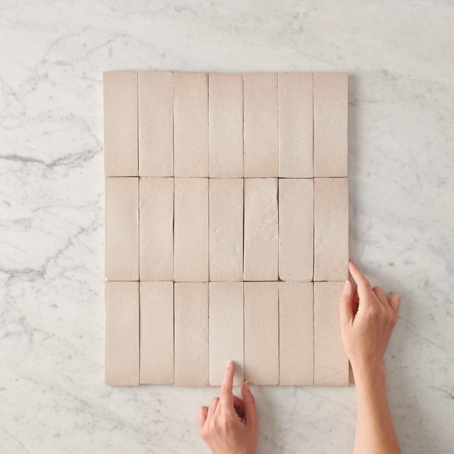 Noosa Gloss Zellige Taupe Tile - Premium Ceramic Wall & Floor Tile for Bathroom, Kitchen Backsplash, and Shower Surrounds