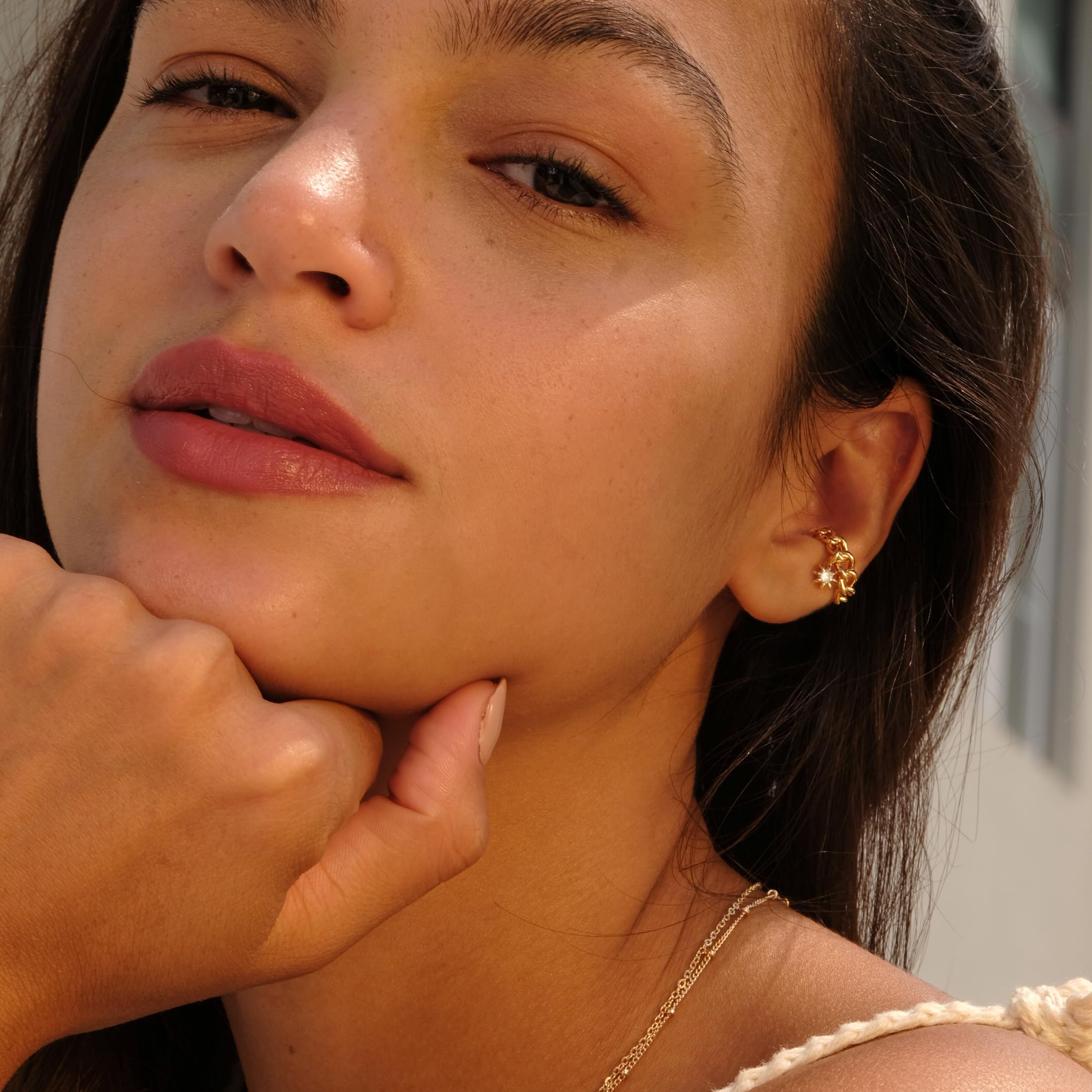 VACRONA 14K Gold Plated Cubic Zirconia Ear Cuff - Hypoallergenic Non-Pierced Helix Wrap Earrings for Women | Sparkling Round Cuff Ear Jewelry | Perfect Gift for Birthday, Anniversary & Special Occasions