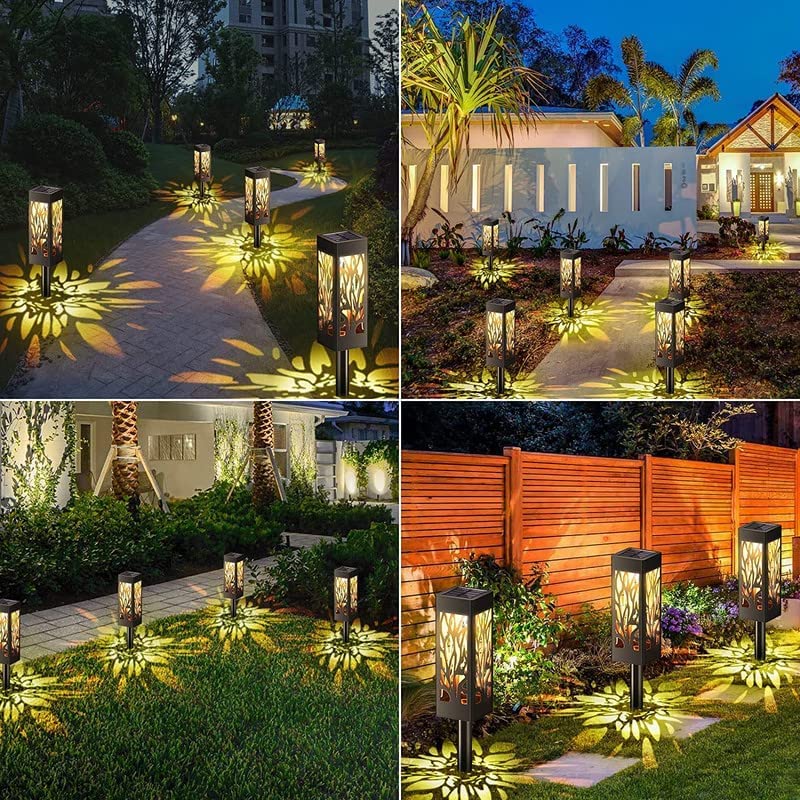 LETMY Solar Lights Outdoor - IP65 Waterproof Solar Pathway Lights, Auto On/Off Solar Garden Lights for Driveway, Patio, Yard, Lawn & Walkway - 6 Pack Solar Landscape Lighting for Garden Decor & Nighttime Safety