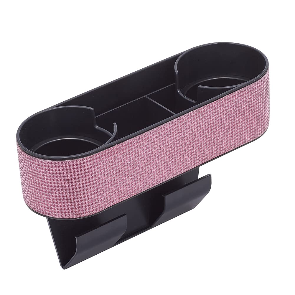 Aumohall Multifunctional Car Cup Holder & Organizer - Seat Gap Filler with Phone Storage, Pink | Perfect for Car, SUV, Truck & Road Trips