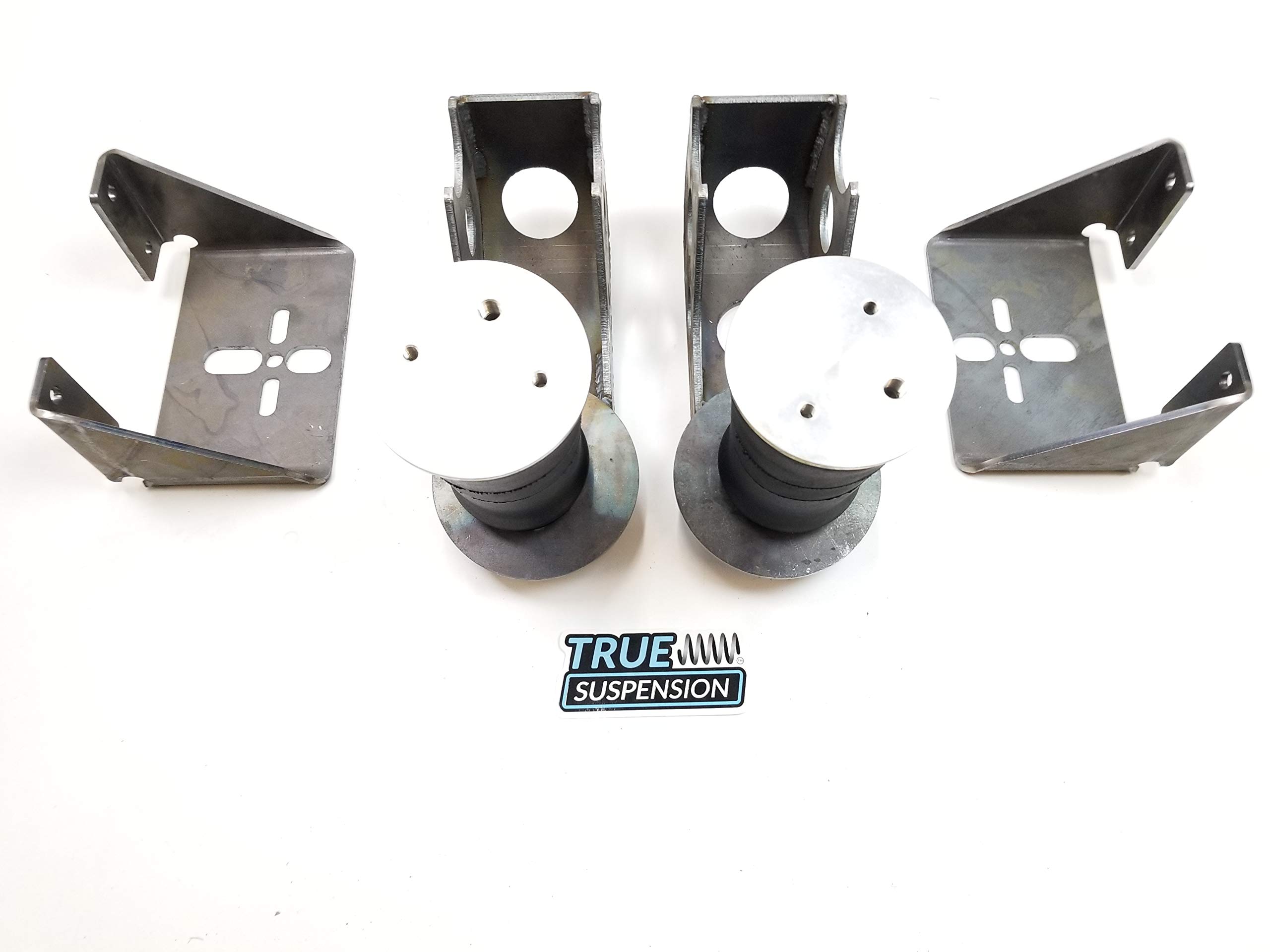 Universal Rear Air Ride Suspension Kit - Weld-On Axle Bracket with 110 Tapered Sleeve Air Springs for 4-Link Systems - Lower Your Ride for Custom Trucks, SUVs & Hot Rods - Perfect for Street Performance & Show Vehicles