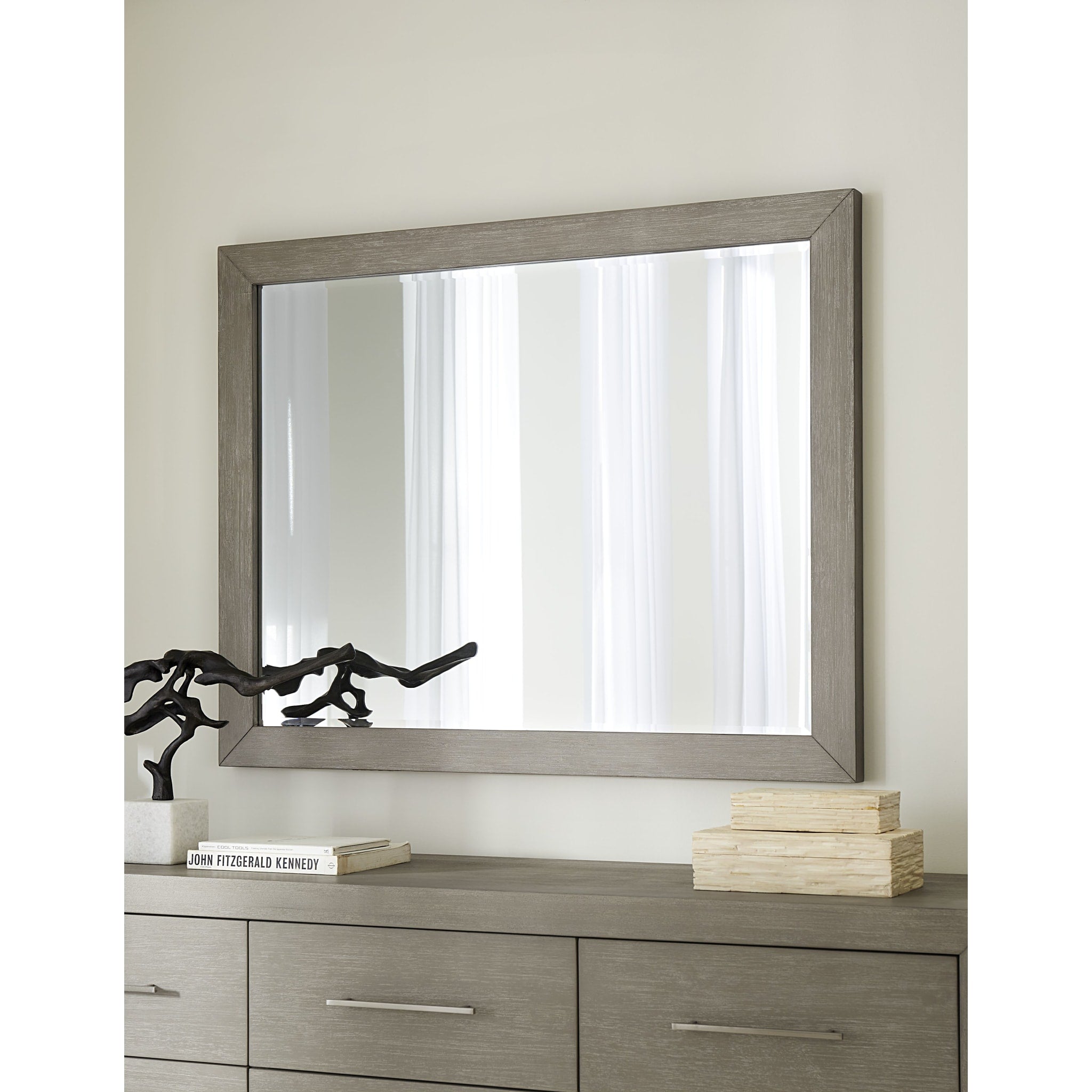 Elegant Melbourne Beveled Glass Mirror in Mineral Finish - Perfect for Bathroom, Bedroom & Entryway Décor