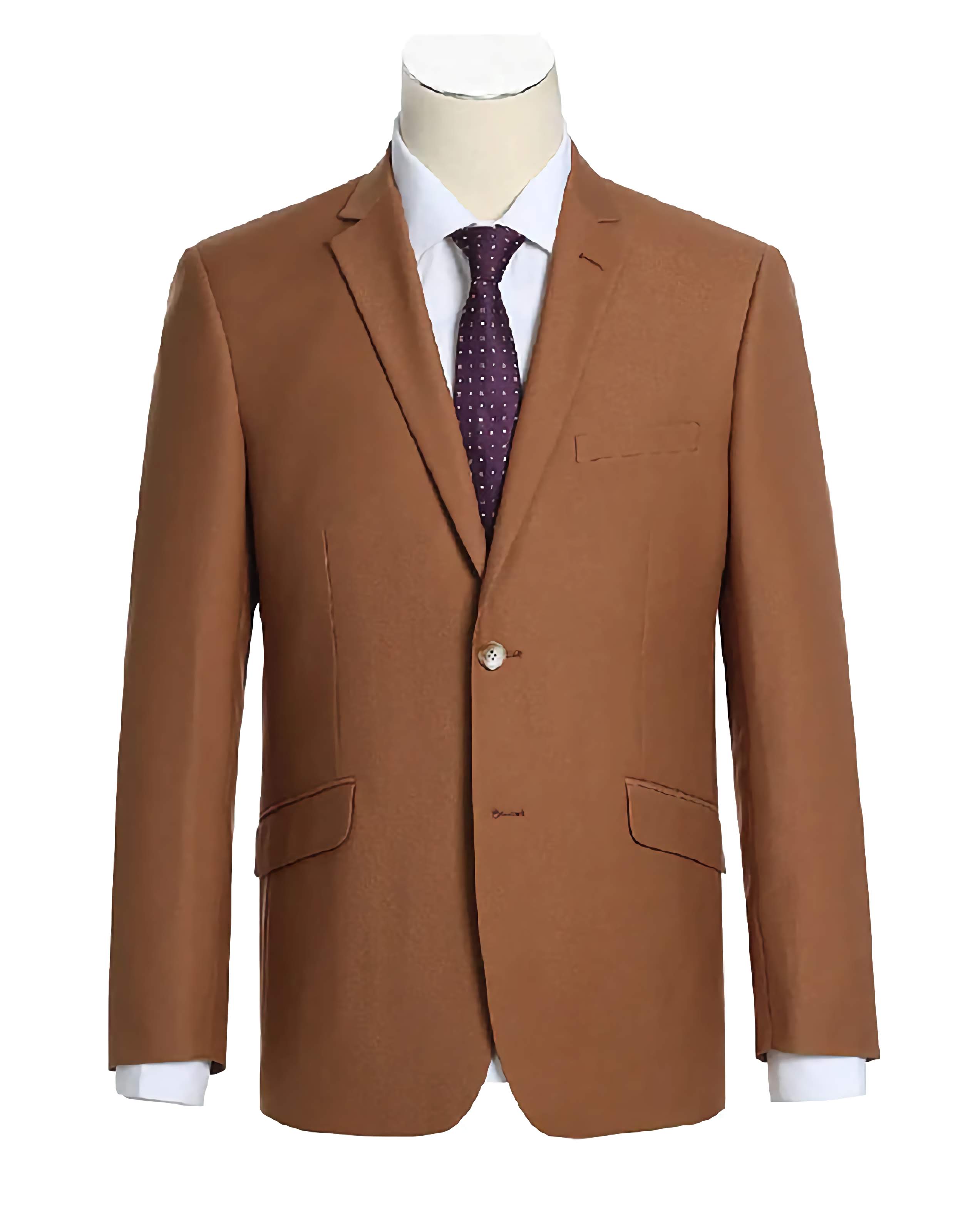 Elegant Brown 2-Piece Single Breasted Notch Lapel Slim Fit Men's Dress Suit for Weddings, Business & Formal Events