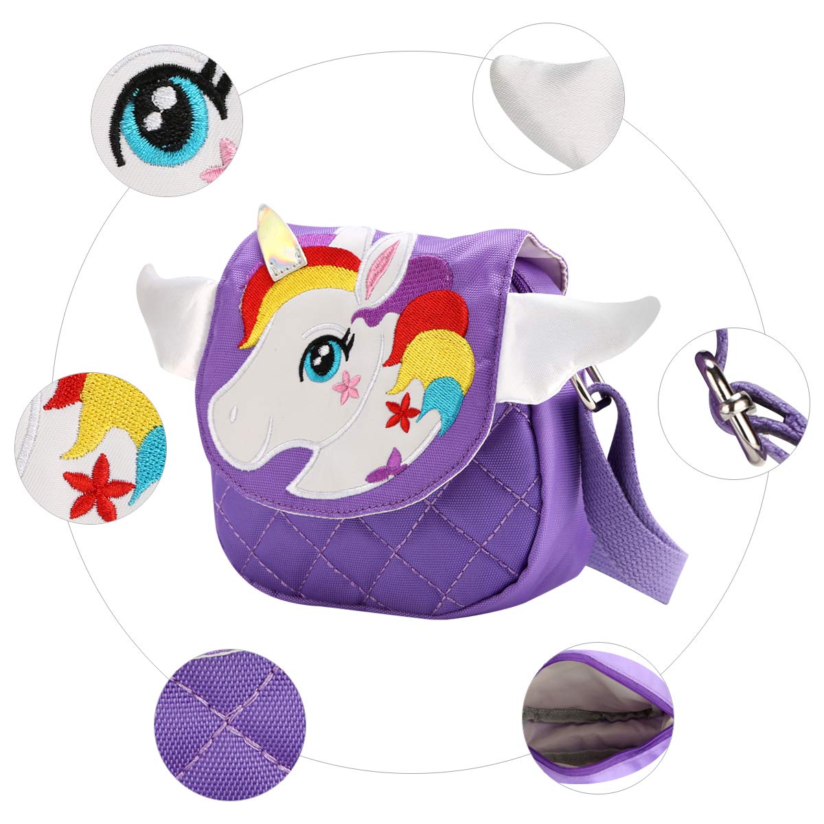 DEEKEY Little Girls Purses for Kids - Cute Princess Handbags for Toddlers, Mini Shoulder & Crossbody Messenger Bag for Girls | Perfect Birthday Gift, Dress-Up Play & Pretend Play Accessories
