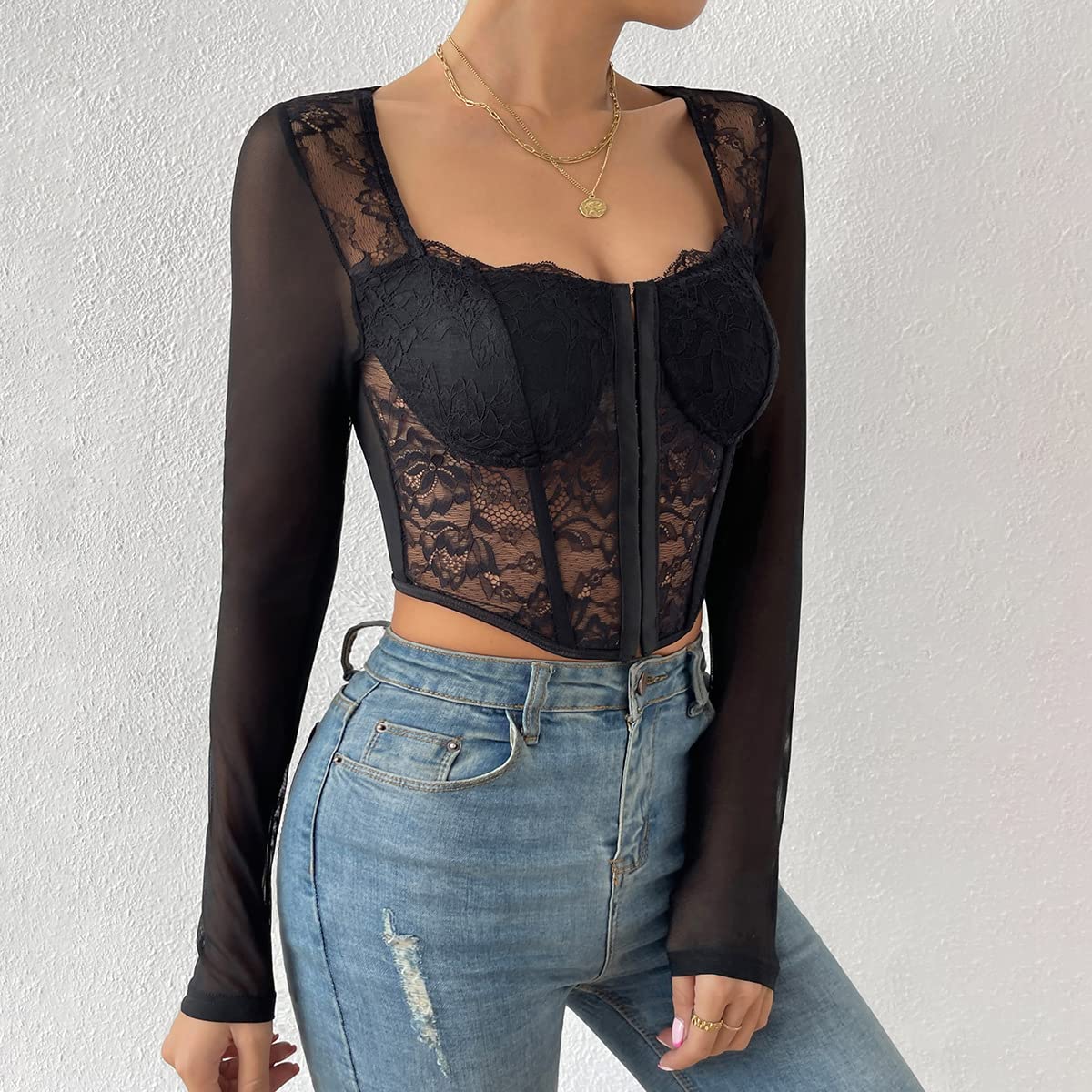Sexy Women's Long Sleeve Crop Top - Y2K Halter Neck Cut Out Tee for Slim Fit | Perfect for Clubbing, Date Night & Streetwear Fashion