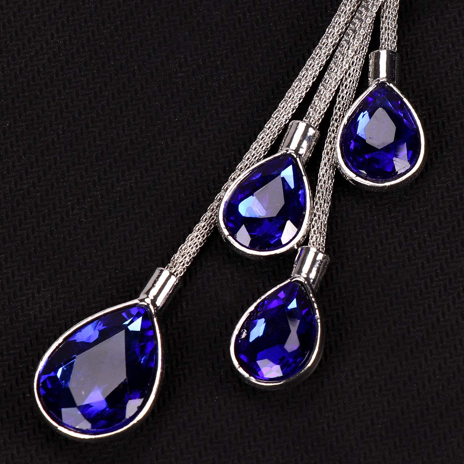 Elegant Car Rearview Mirror Crystal Pendant - Dark Blue Bling Accessories for Women | Stylish Car Interior Decor | Perfect for Commuting, Road Trips & Gift Giving