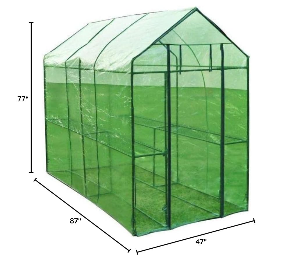 Tidyard XL Greenhouse with Powder-Coated Steel Frame & Durable Cover - 3'11