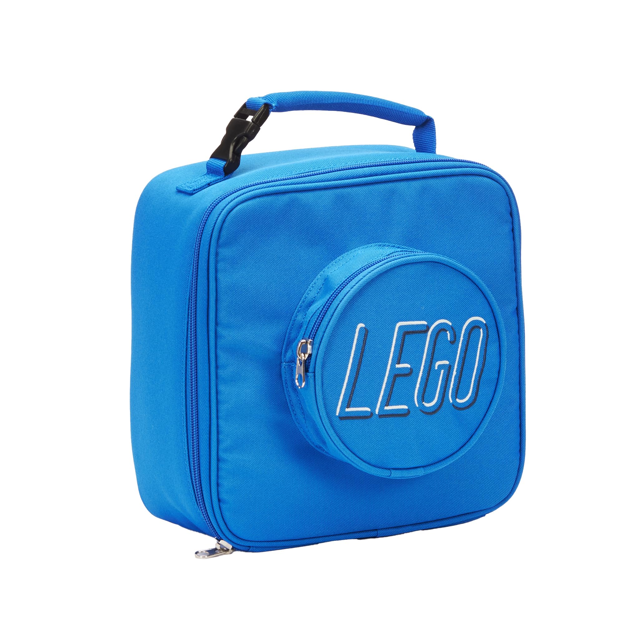 LEGO Insulated Lunch Bag with Mesh Pouch & Zipper Compartment - Durable Reusable Cooler Lunch Box for School, Work, Picnic & Travel - Blue