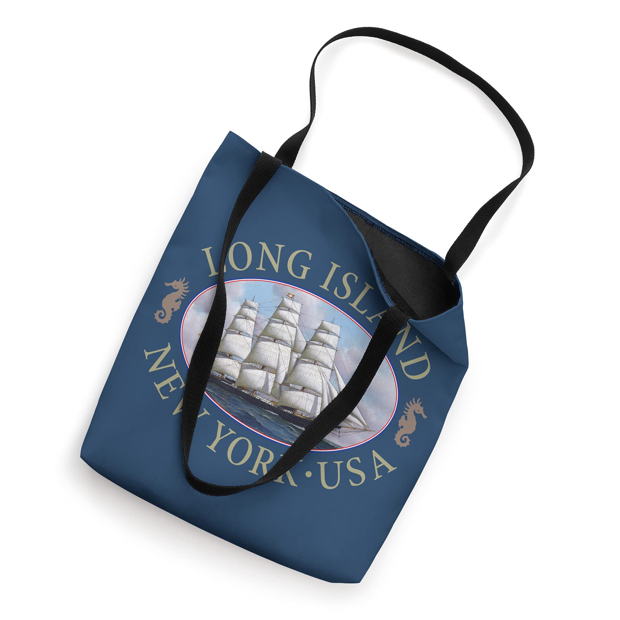 Long Island New York Nautical Tote Bag - Stylish Beach Bag for Women, Perfect for Summer Travel, Shopping & Beach Outings