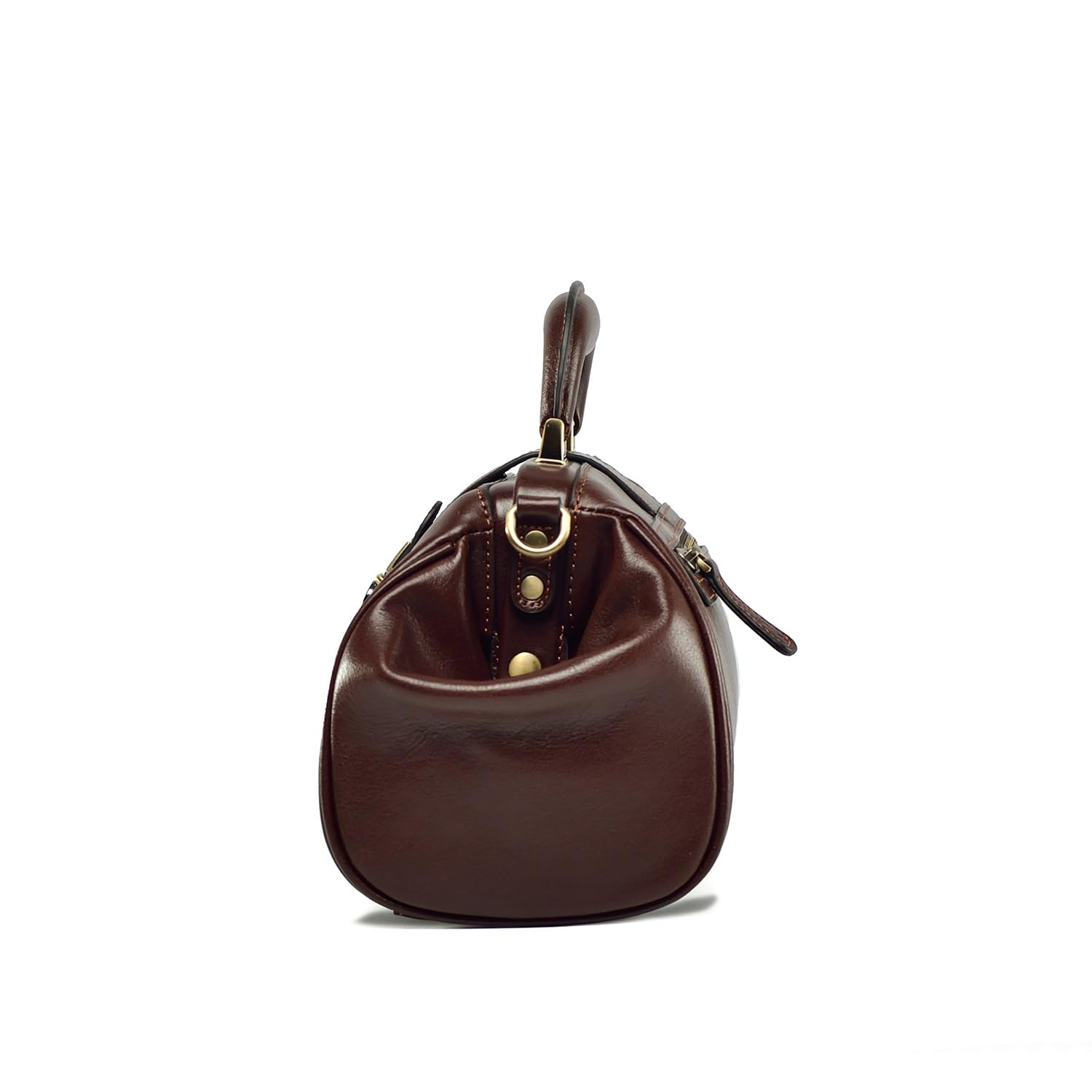 Genuine Leather Women's Shoulder Bag - Retro Doctor Style Handmade Cowhide Buckle Purse for Work, Travel & Everyday Use