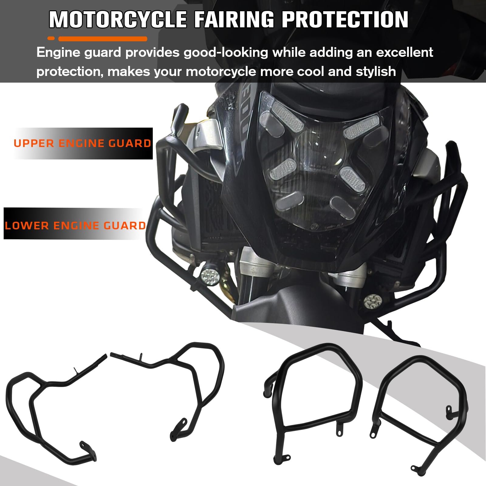 BMW R1300GS R1300GS Adventure Crash Bars (2023-2025) - Heavy Duty Black Steel Engine Guard for Motorcycle Frame Protection | Off-Road & Adventure Riding Safety Accessories
