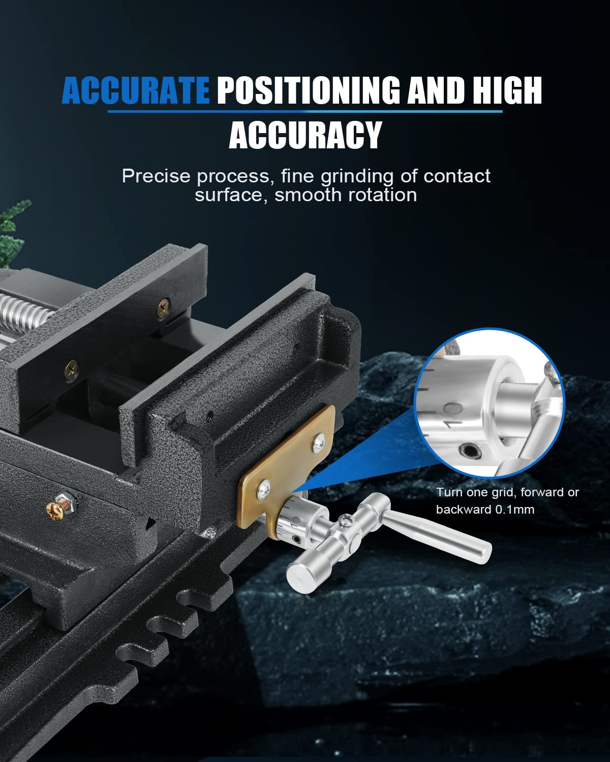 FAHKNS 6 Inch Cross Slide Vise - Heavy Duty Bench Clamp Drill Press Vise for CNC, Woodworking & Milling | 6