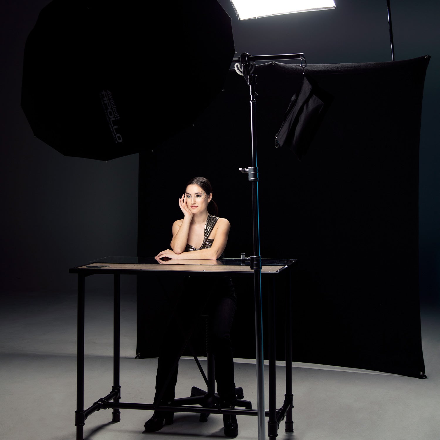 X Drop Pro Wrinkle Resistant Photography Backdrop - Rich Black (8' x 8') - Perfect for Studio Portraits, Product Photography & Video Backgrounds
