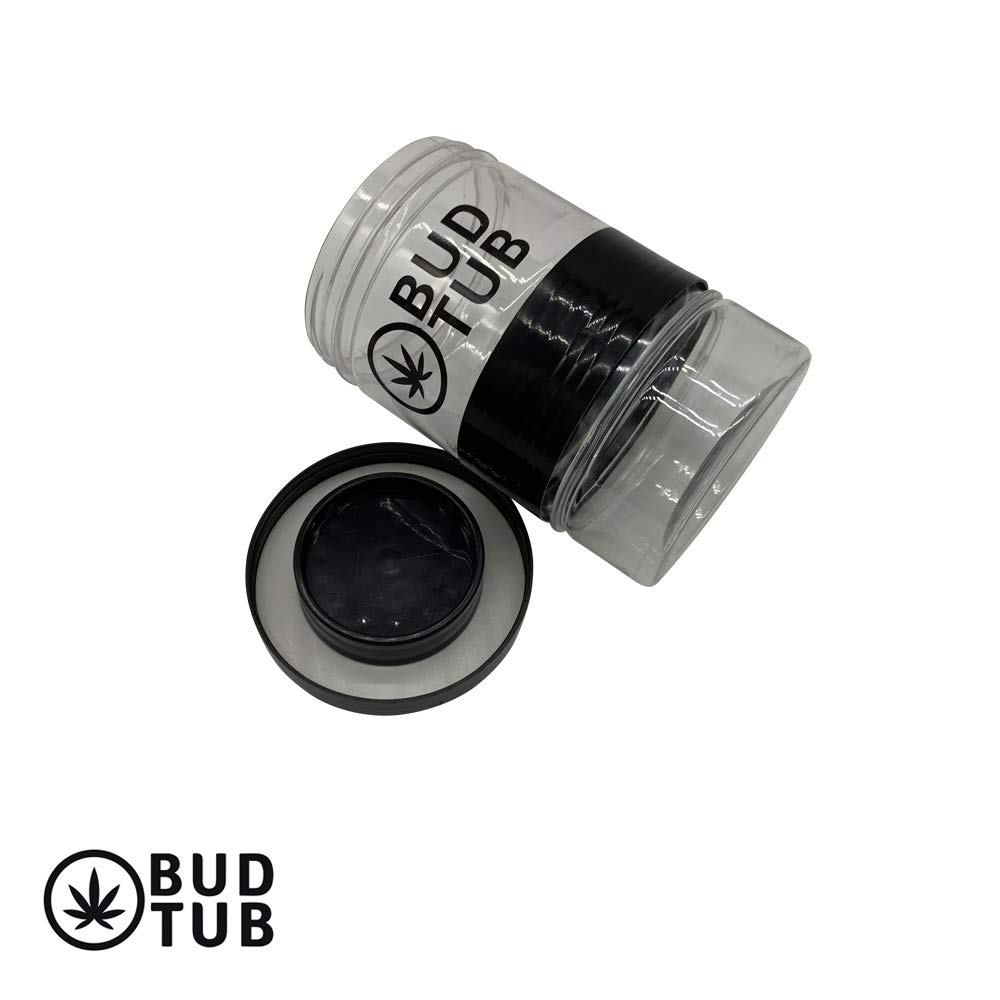 Airtight Smell Proof Herb Storage Jar with Magnetic Grinder & Shake Separator - Mini Plastic Container with Dual Seals for Freshness | Perfect for Kitchen, Travel & Cannabis Storage