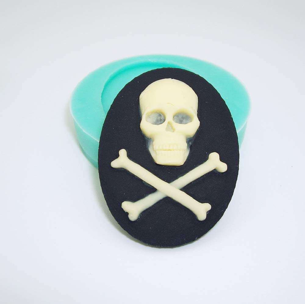 Premium Silicone Mold for Skull & Bones - Flexible Craft Mold for Jewelry Making, Resin Art, Scrapbooking & Polymer Clay DIY Projects - Perfect for Halloween Decor, Gothic Jewelry & Dark Art Creations