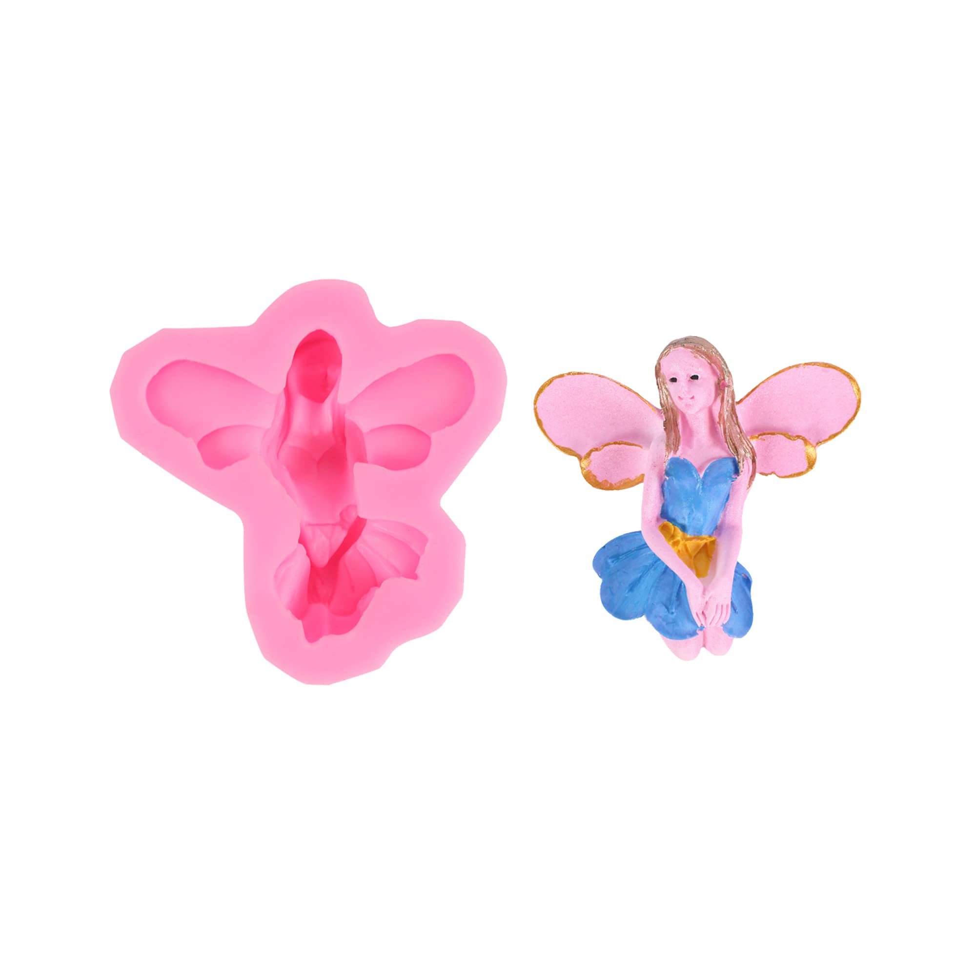 Butterfly Fairy Angel Silicone Cake Mold - Fondant Decorations, Cupcake Toppers, Polymer Clay Crafts, Resin Jewelry Making - Perfect for Birthday Cakes, Wedding Desserts & DIY Craft Projects