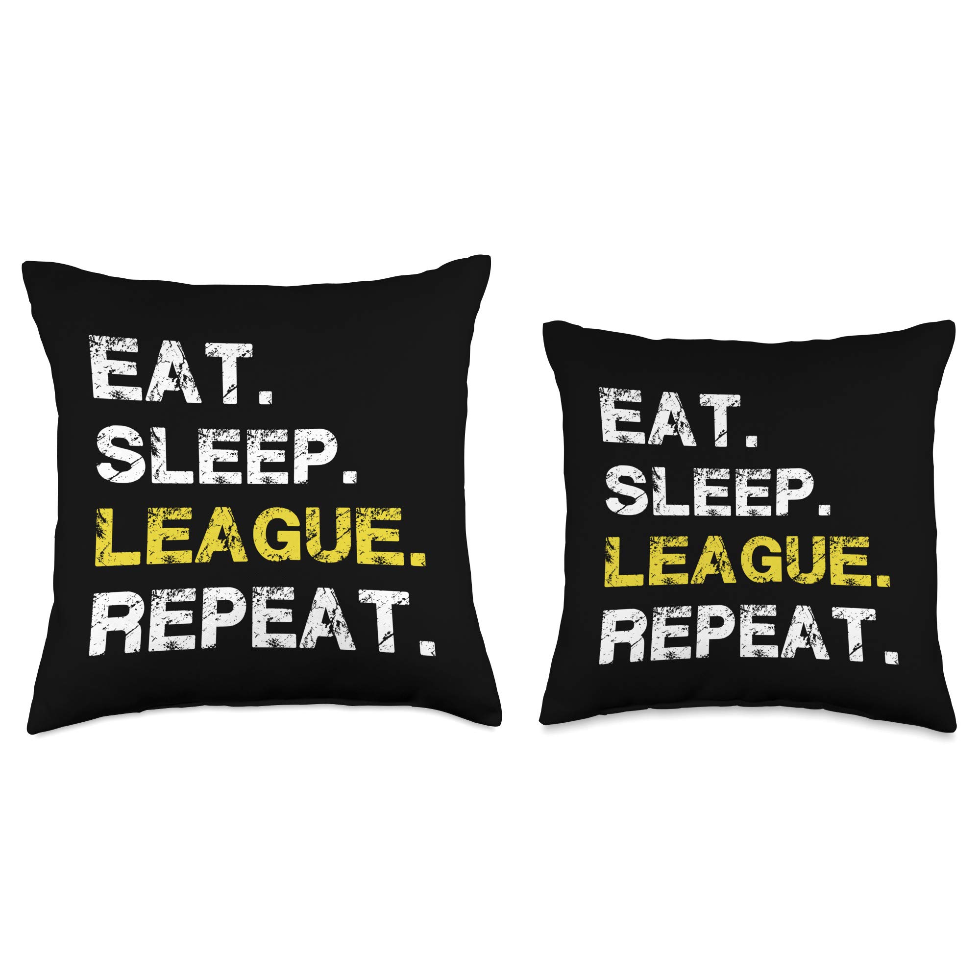 Eat Sleep League Repeat - Sports Game Gaming Gift Throw Pillow - Perfect for Gamers, Esports Fans & Home Decor