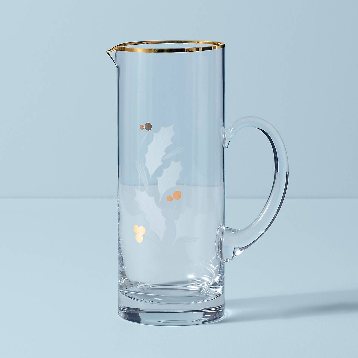 Premium Gold Pitcher for Holiday Entertaining - Elegant Glass Pitcher for Cocktails, Lemonade & Iced Tea - Perfect for Parties, Weddings & Home Decor