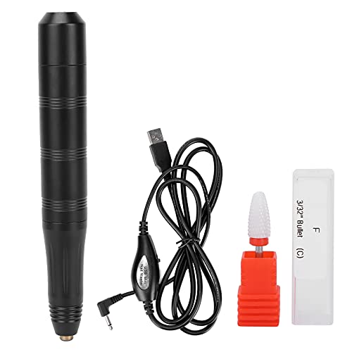 Professional Nail Drill Machine with Replaceable Grinding Heads - Lightweight Portable Electric Nail File for Home, Salon & Travel - Perfect for Manicures, Pedicures & Nail Art (Black)